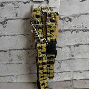 Buckle-Down Peanuts 2pk Dog Leash 5ft And Collar 10”-16” 1" NWT